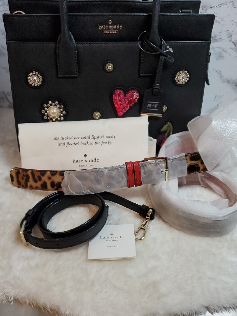 kate spade x Rodan+Fields Cameron Applique Saffiano Leather Satchel NWT - Picture 13 of 16